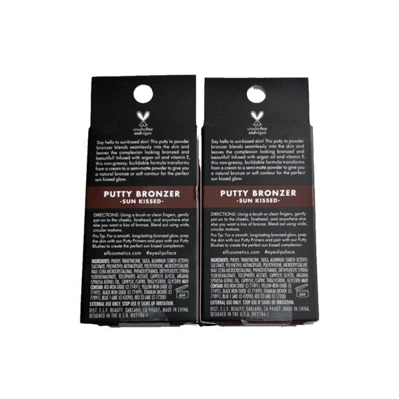 2- e.l.f. Putty Bronzer Infused with Argan Oil & Vitamin E, Sun Kissed, 0.35 Oz - Picture 4 of 4
